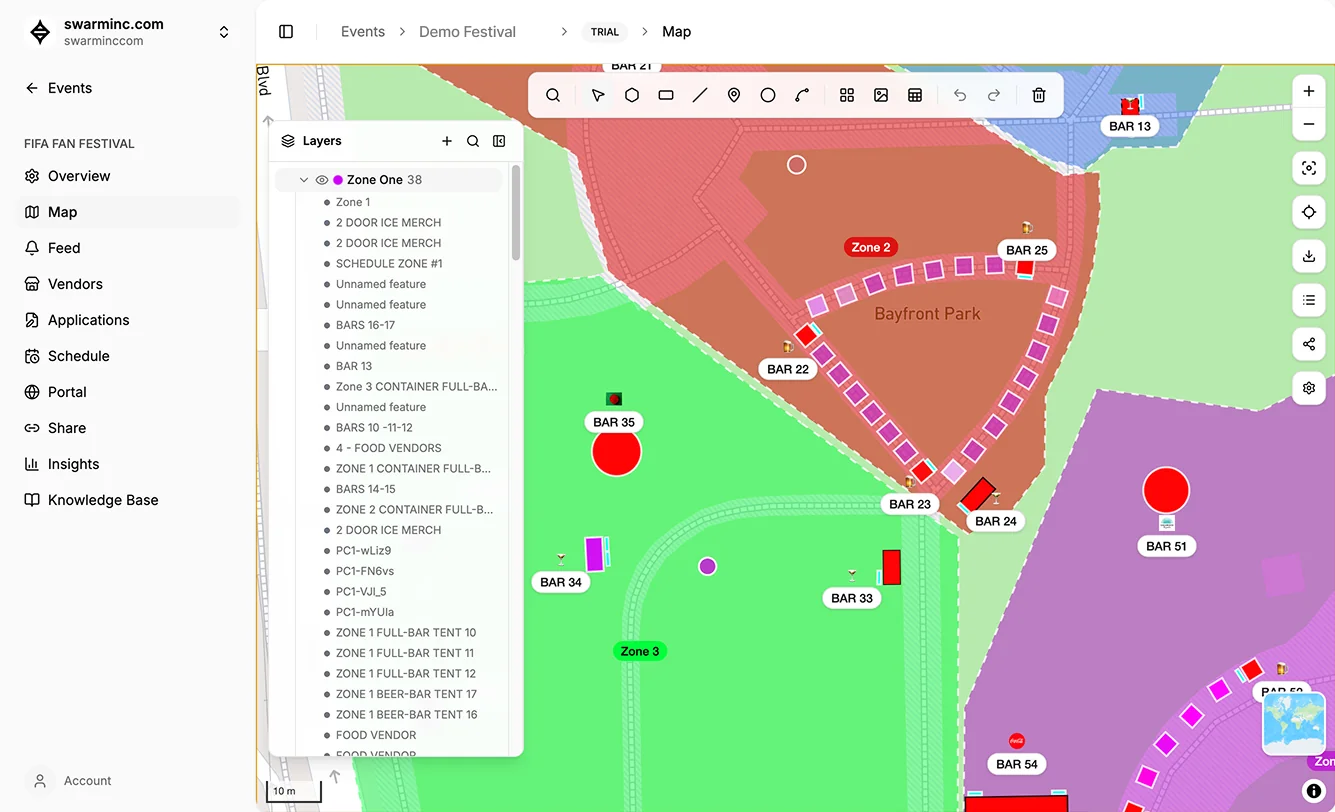 FestKit map editor with vendor zones and infrastructure